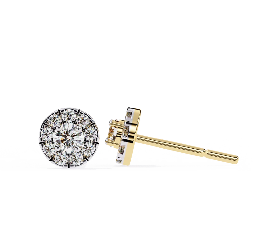 Aurelia Round Brilliant-Cut Diamond Double Halo Stud Earrings ✨