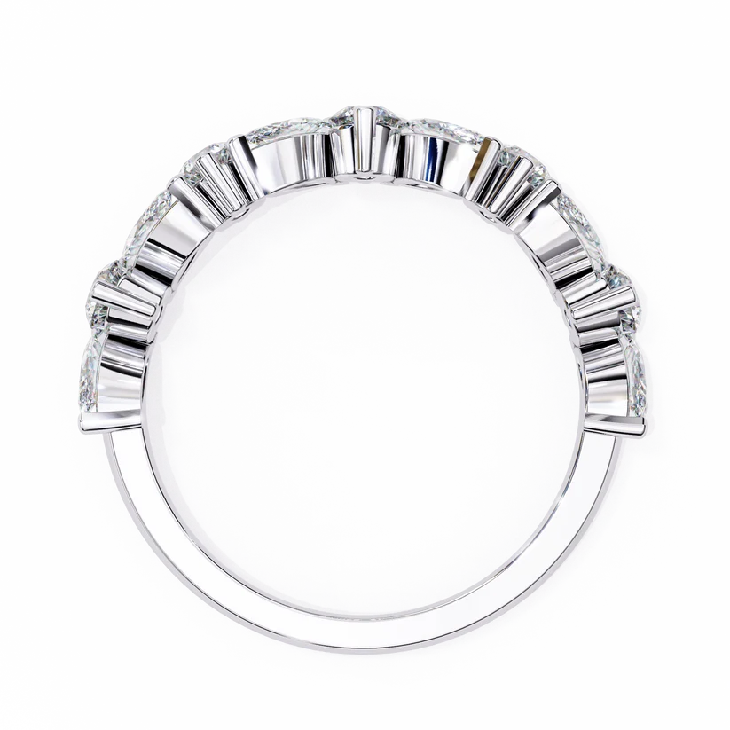 Elegant Marquise & Round Diamond Gold Eternity Ring