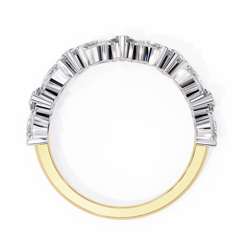 Elegant Marquise & Round Diamond Gold Eternity Ring