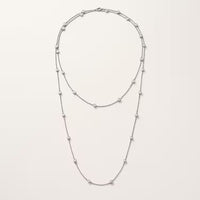 Celeste Beaded Layered Long Chain Necklace