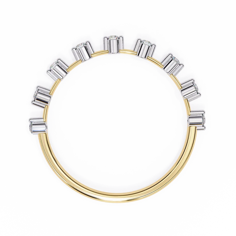 Elegant Diamond Station Gold Band Ring