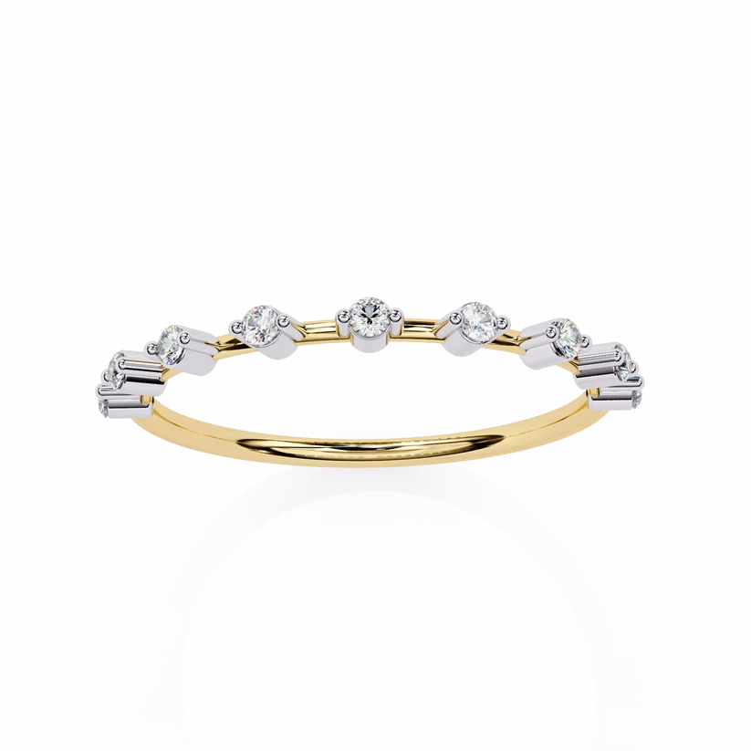 Elegant Diamond Station Gold Band Ring