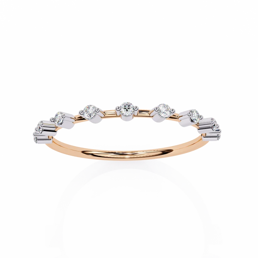 Elegant Diamond Station Gold Band Ring