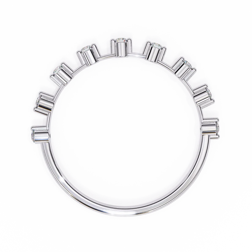 Elegant Diamond Station Gold Band Ring