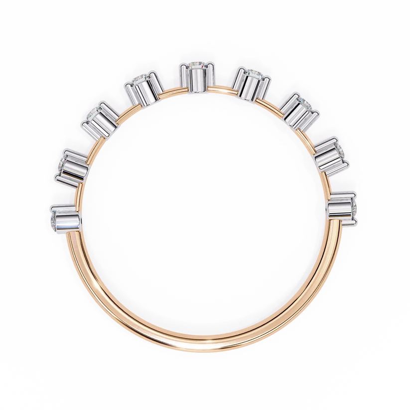 Elegant Diamond Station Gold Band Ring