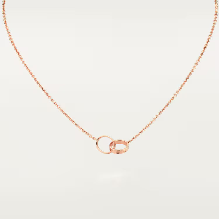 Interlocking Love Ring Pendant Necklace
