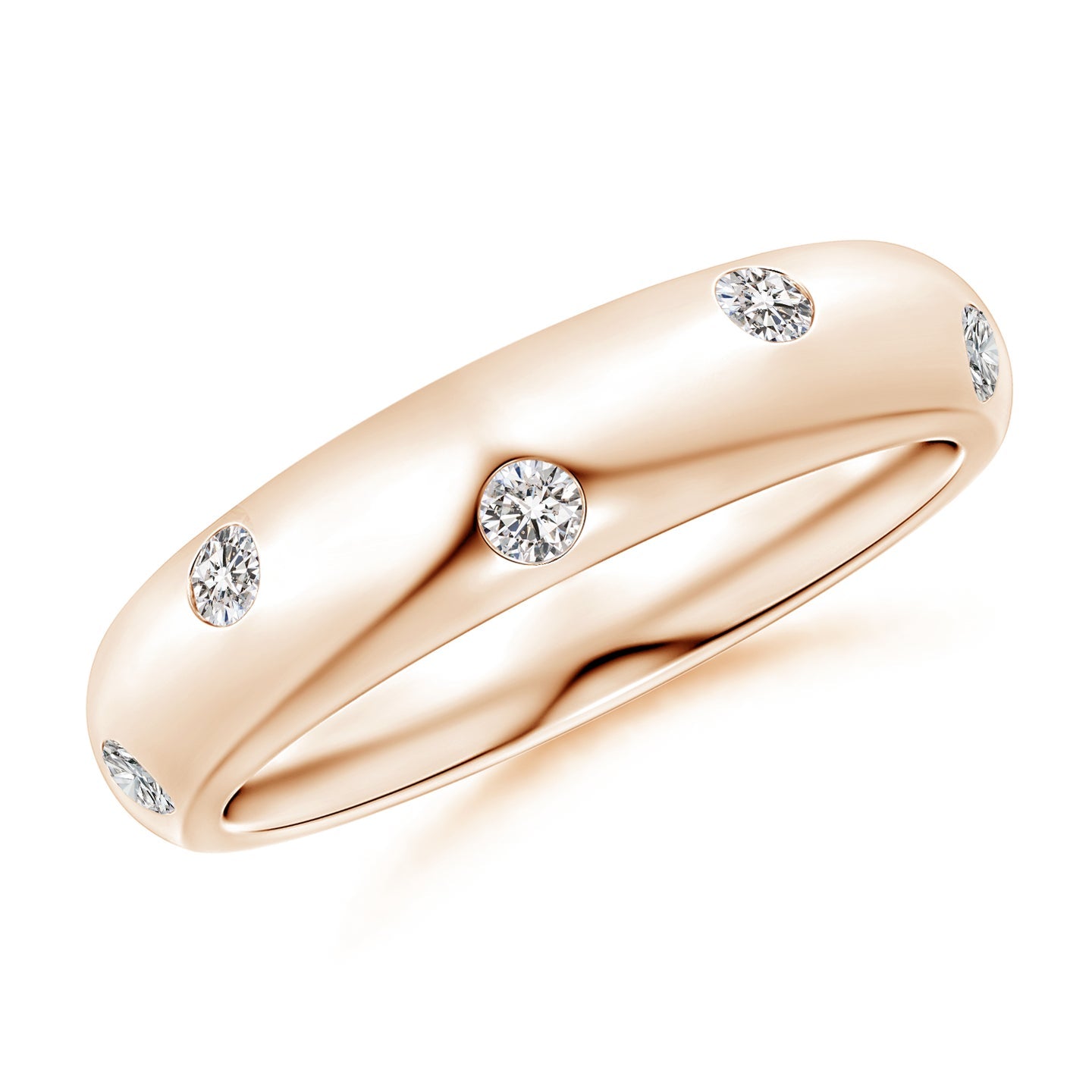 Gypsy Set Diamond High Domed Wedding Ring For Women