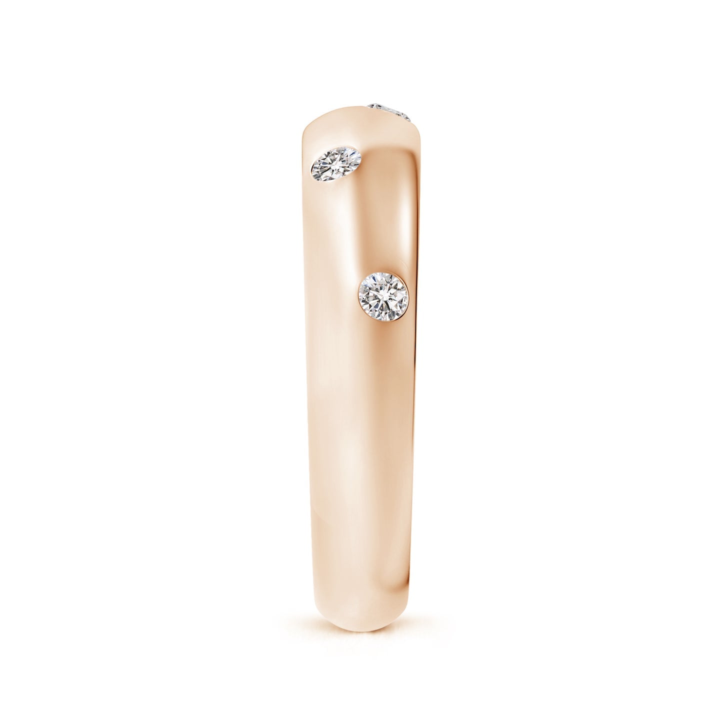 Gypsy Set Diamond High Domed Wedding Ring For Women