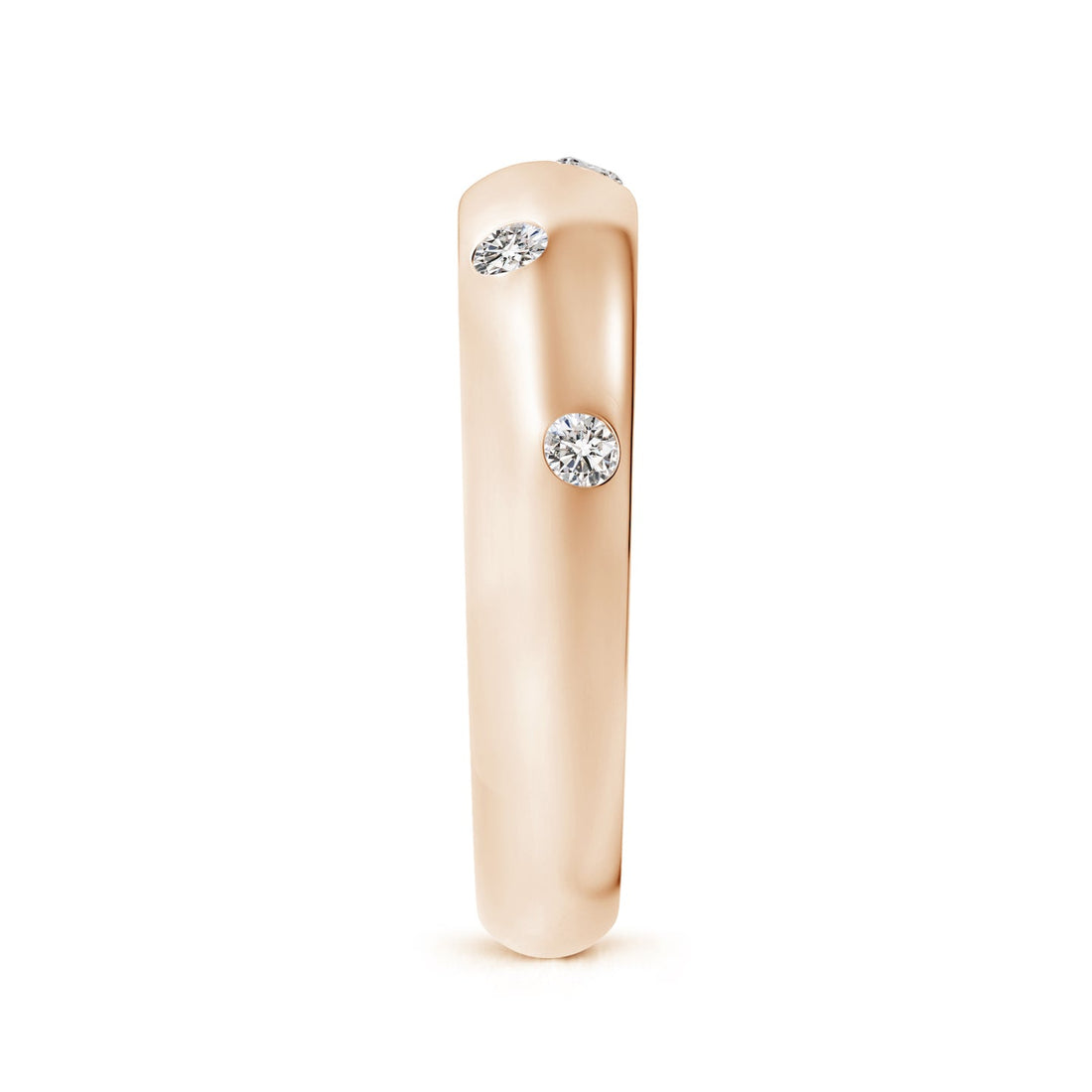 Gypsy Set Diamond High Domed Wedding Ring For Women