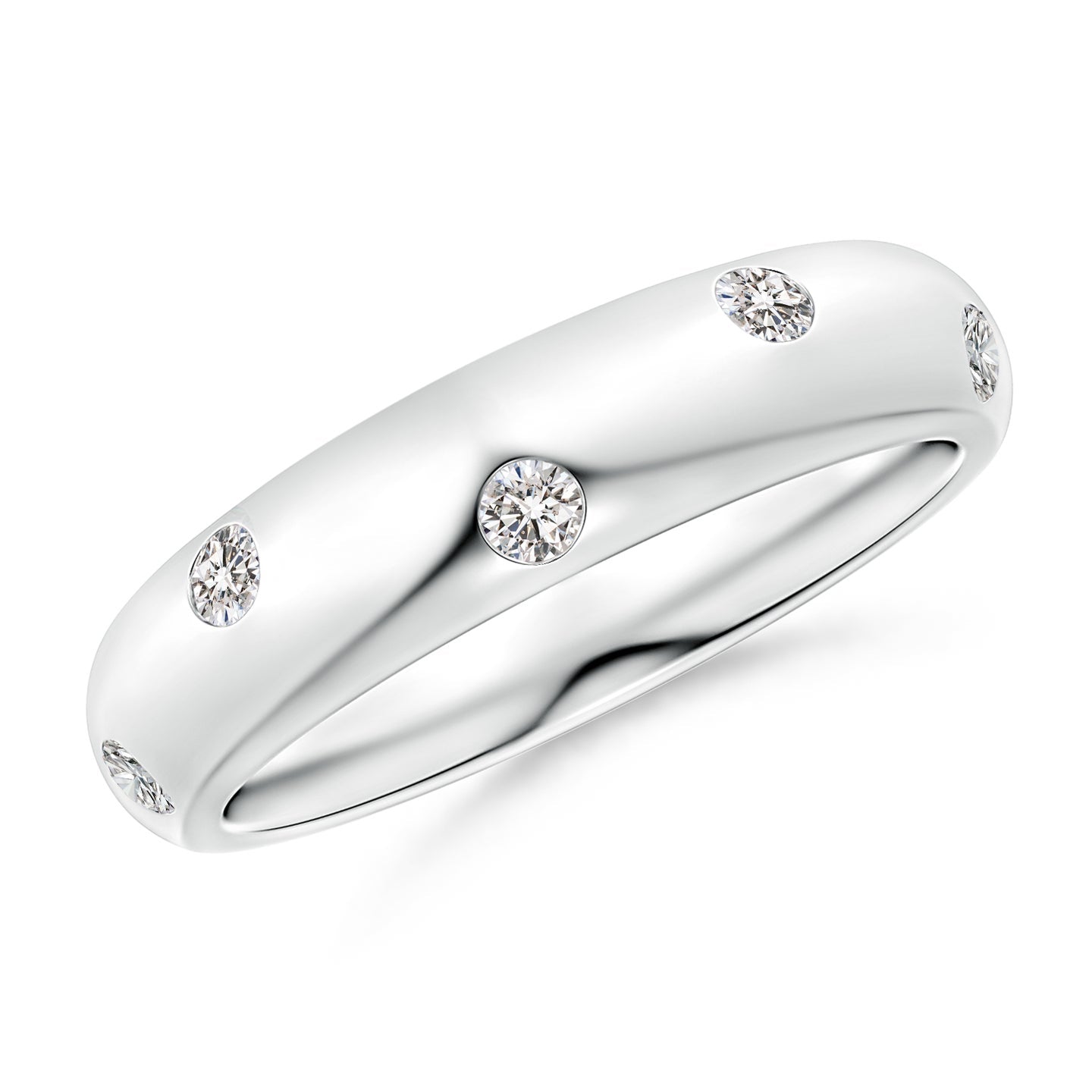 Gypsy Set Diamond High Domed Wedding Ring For Women