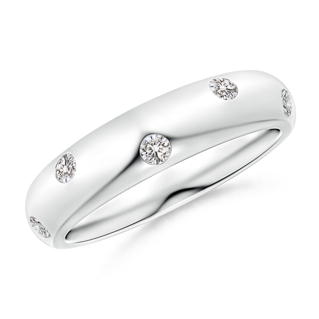 Gypsy Set Diamond High Domed Wedding Ring For Women