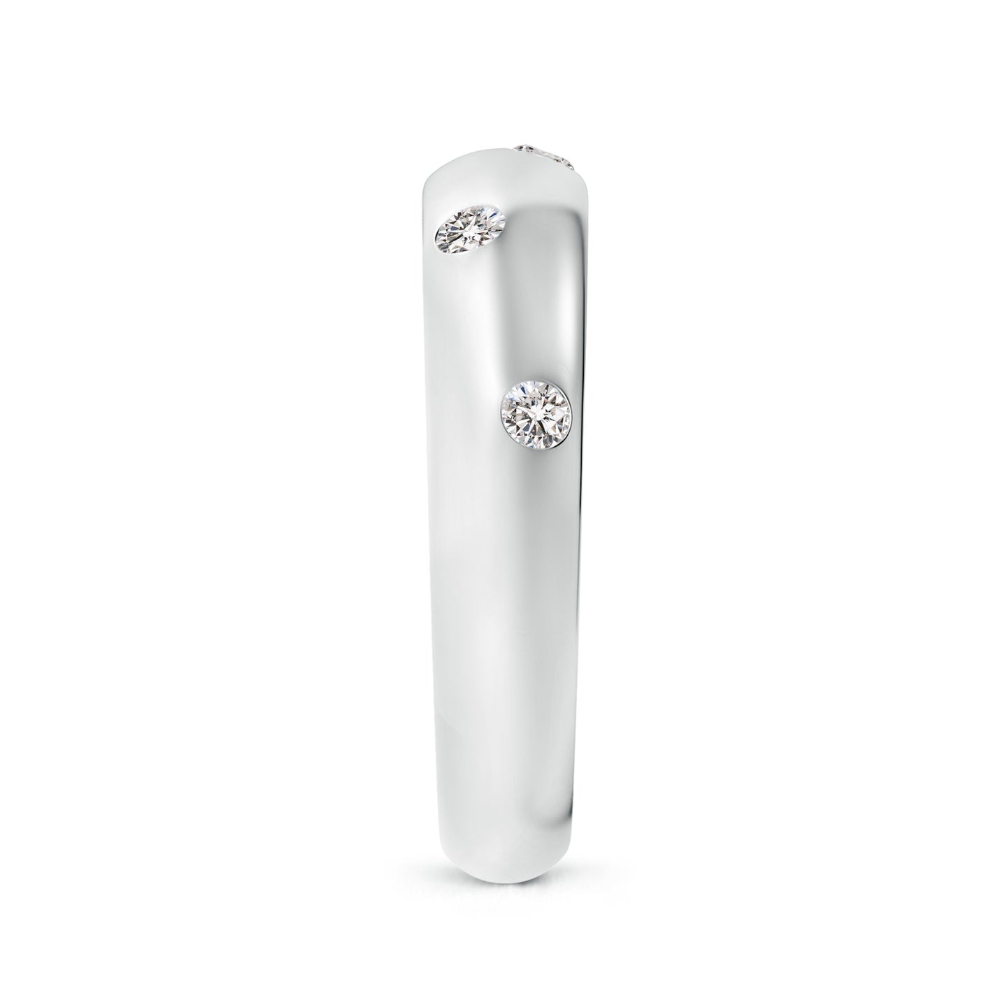 Gypsy Set Diamond High Domed Wedding Ring For Women