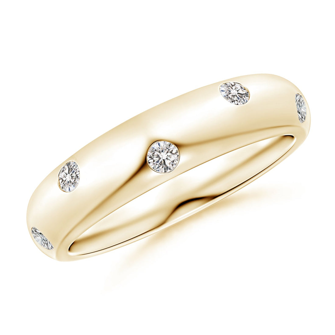 Gypsy Set Diamond High Domed Wedding Ring For Women