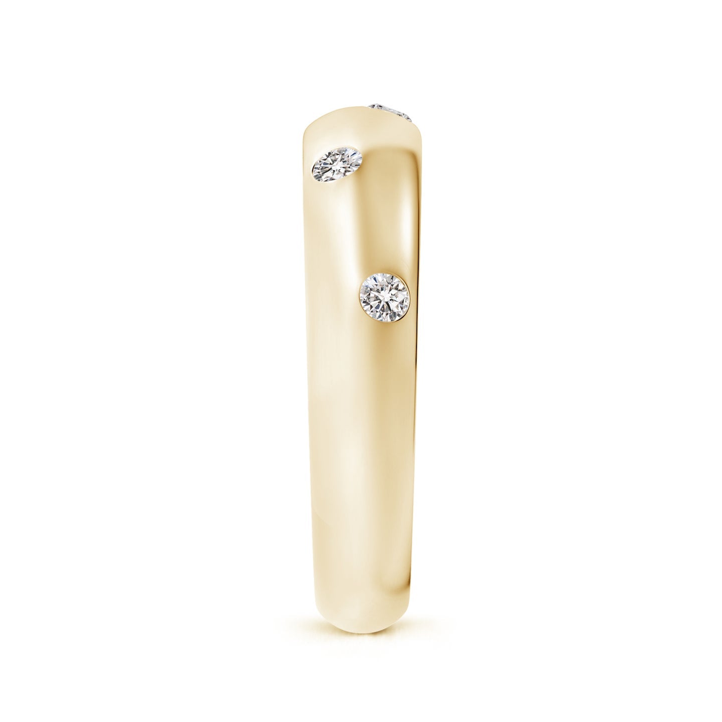 Gypsy Set Diamond High Domed Wedding Ring For Women