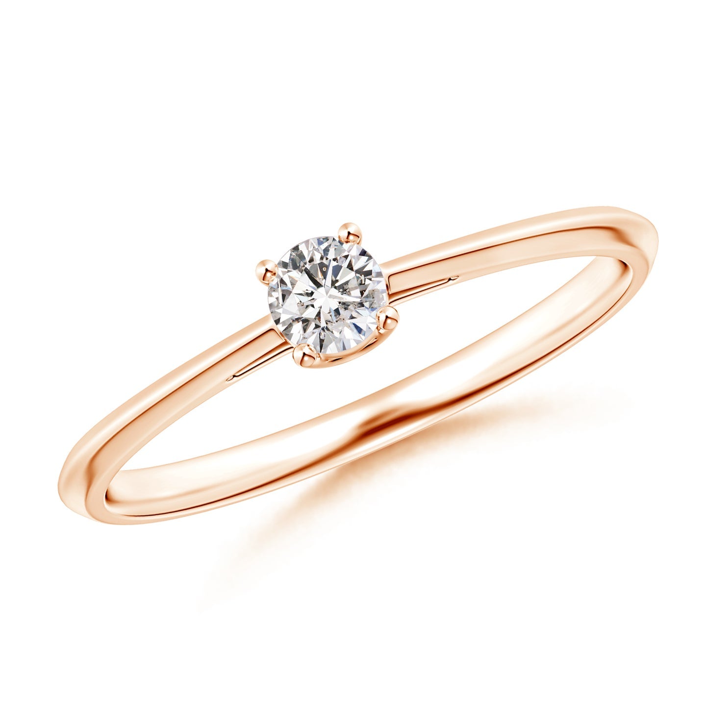 Knife-Edged Classic Round Diamond Solitaire Ring
