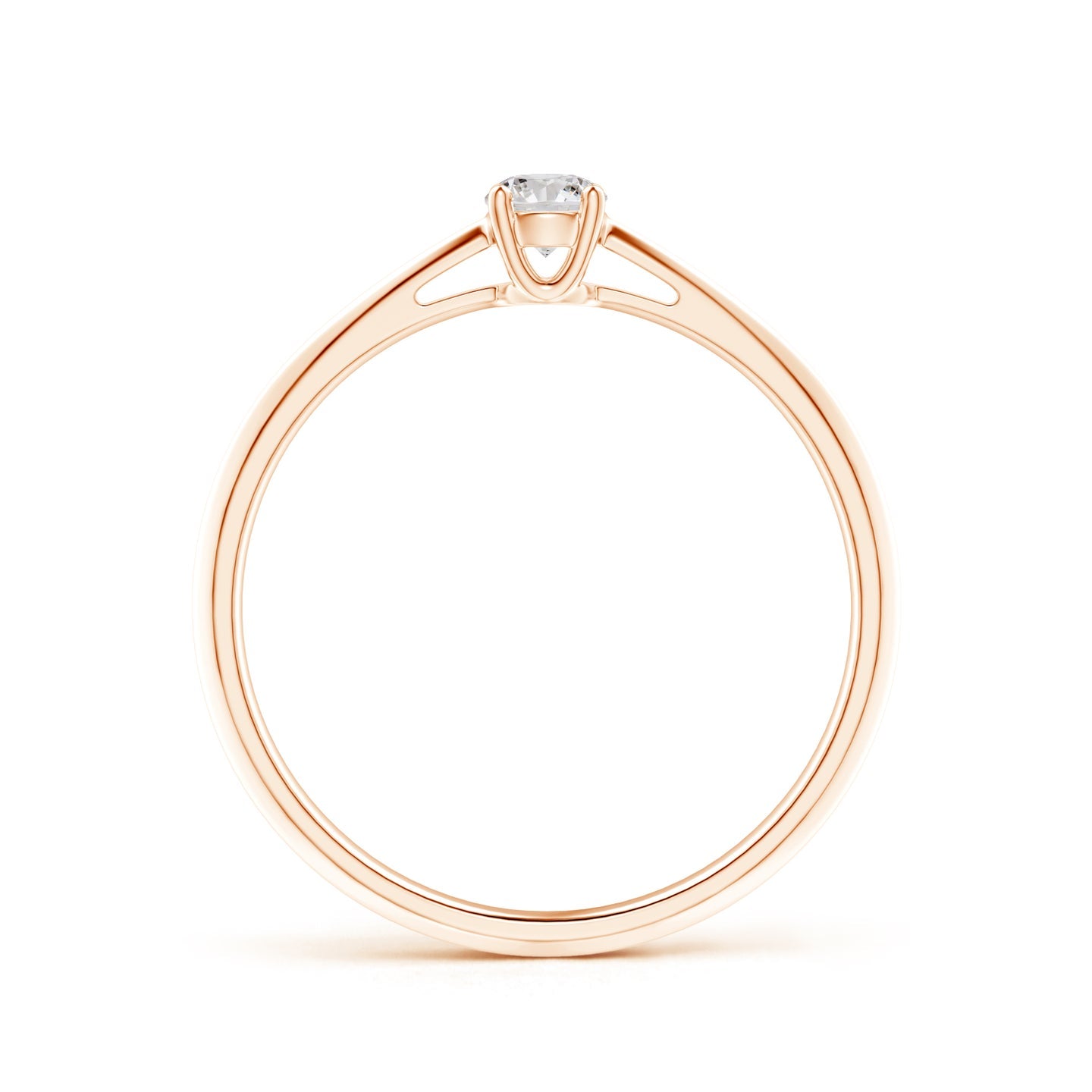 Knife-Edged Classic Round Diamond Solitaire Ring