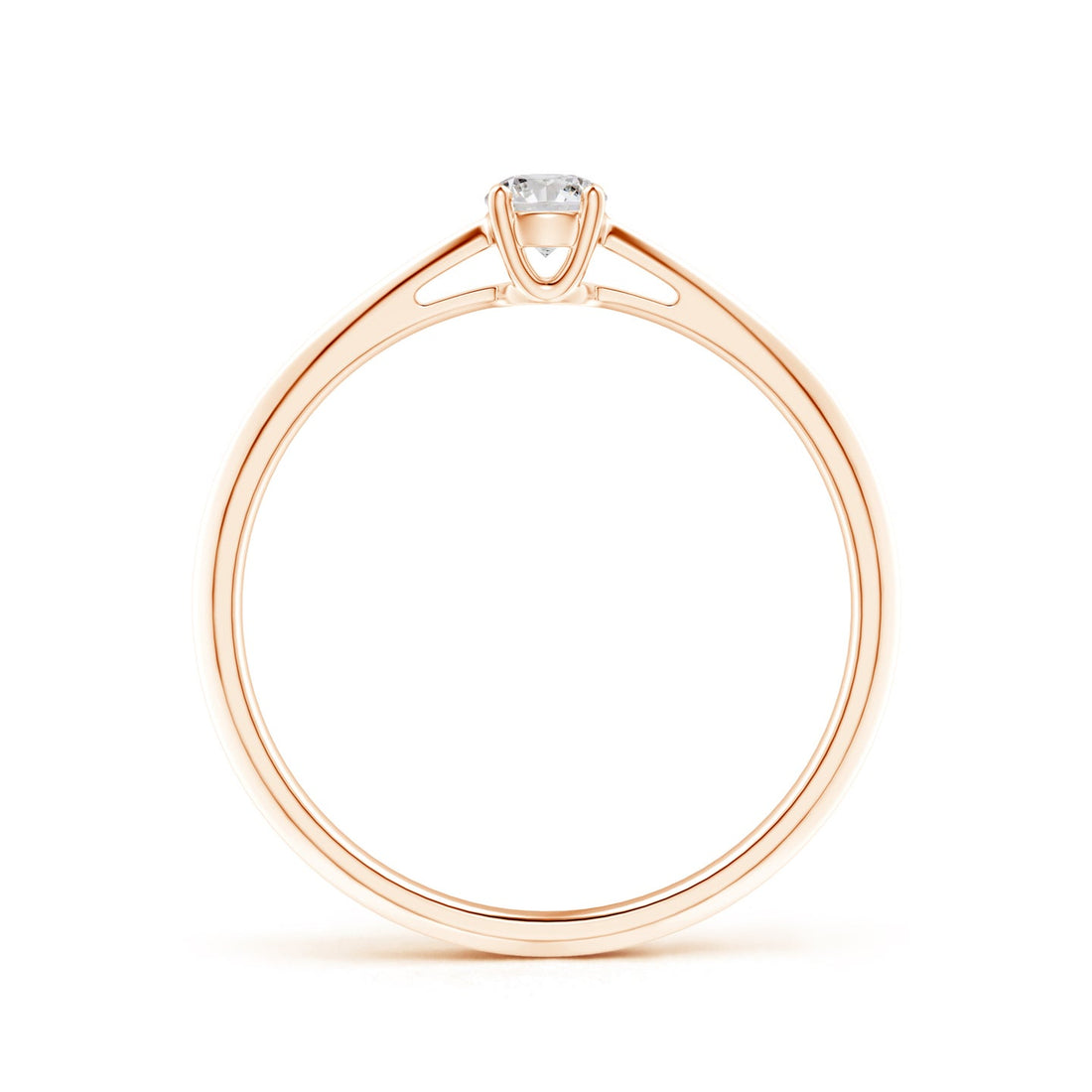 Knife-Edged Classic Round Diamond Solitaire Ring