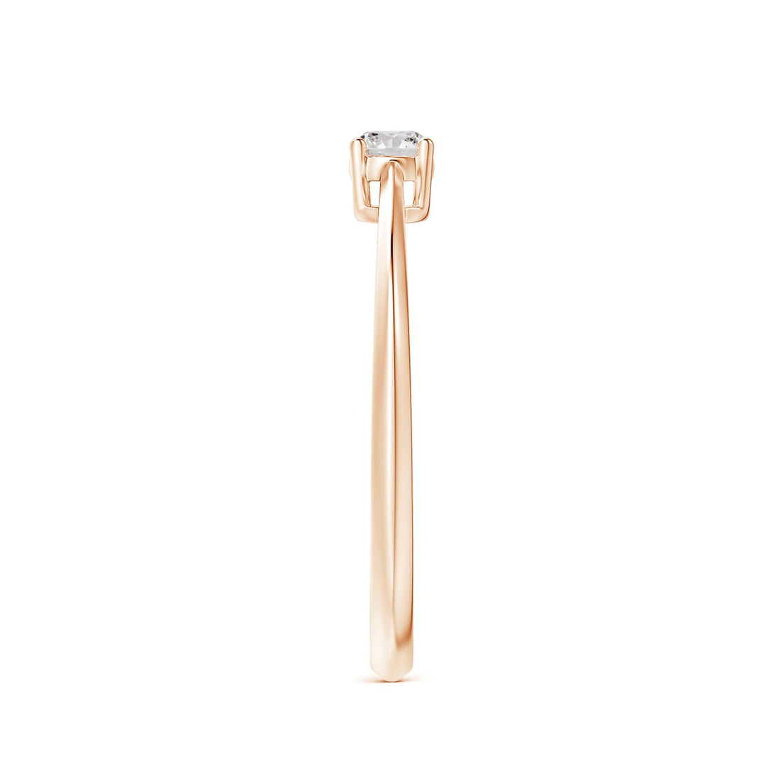 Knife-Edged Classic Round Diamond Solitaire Ring