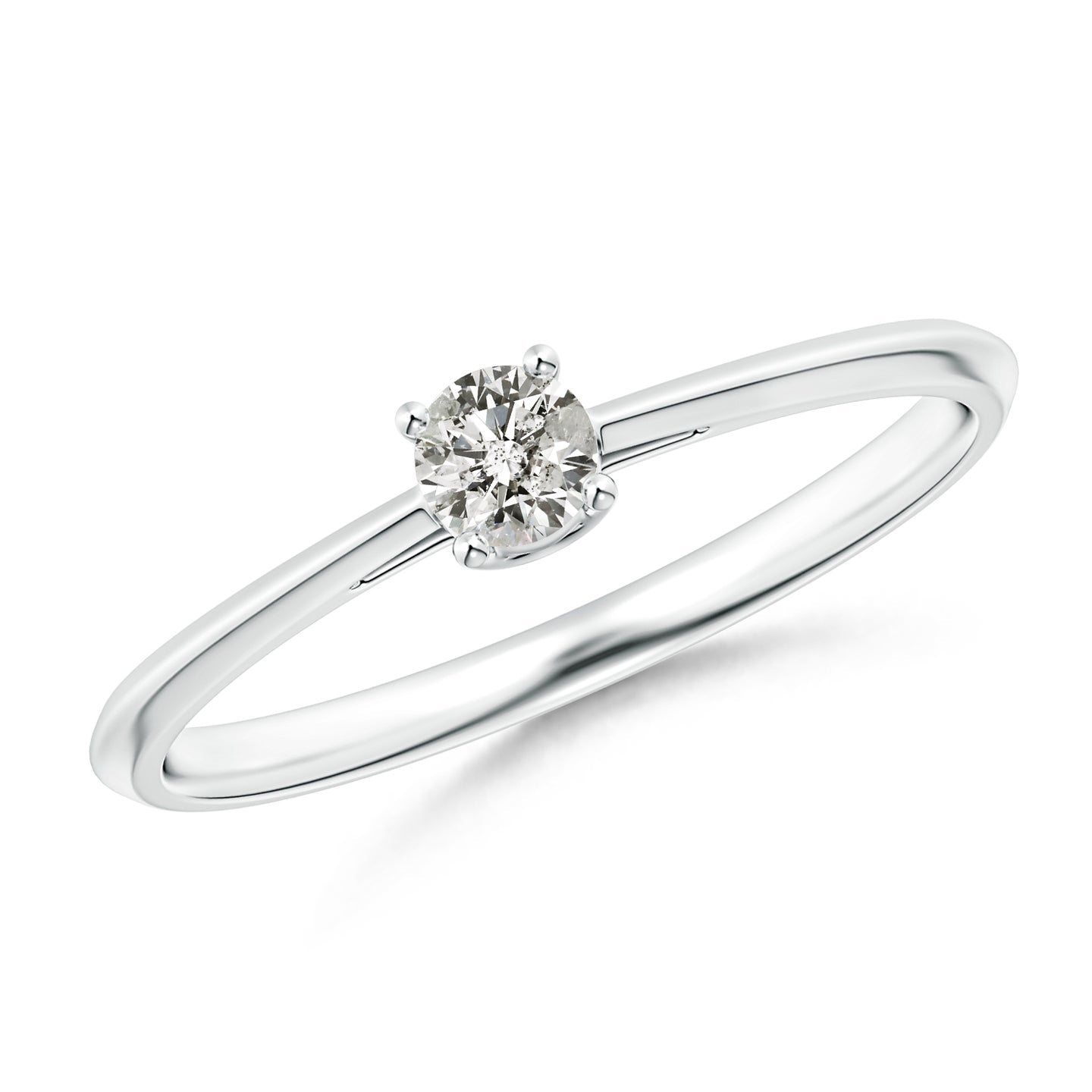 Knife-Edged Classic Round Diamond Solitaire Ring