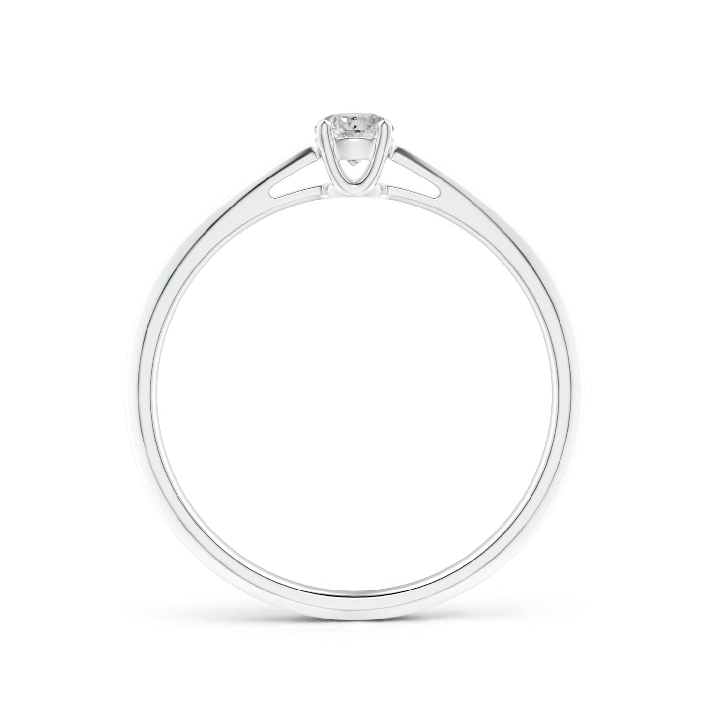Knife-Edged Classic Round Diamond Solitaire Ring