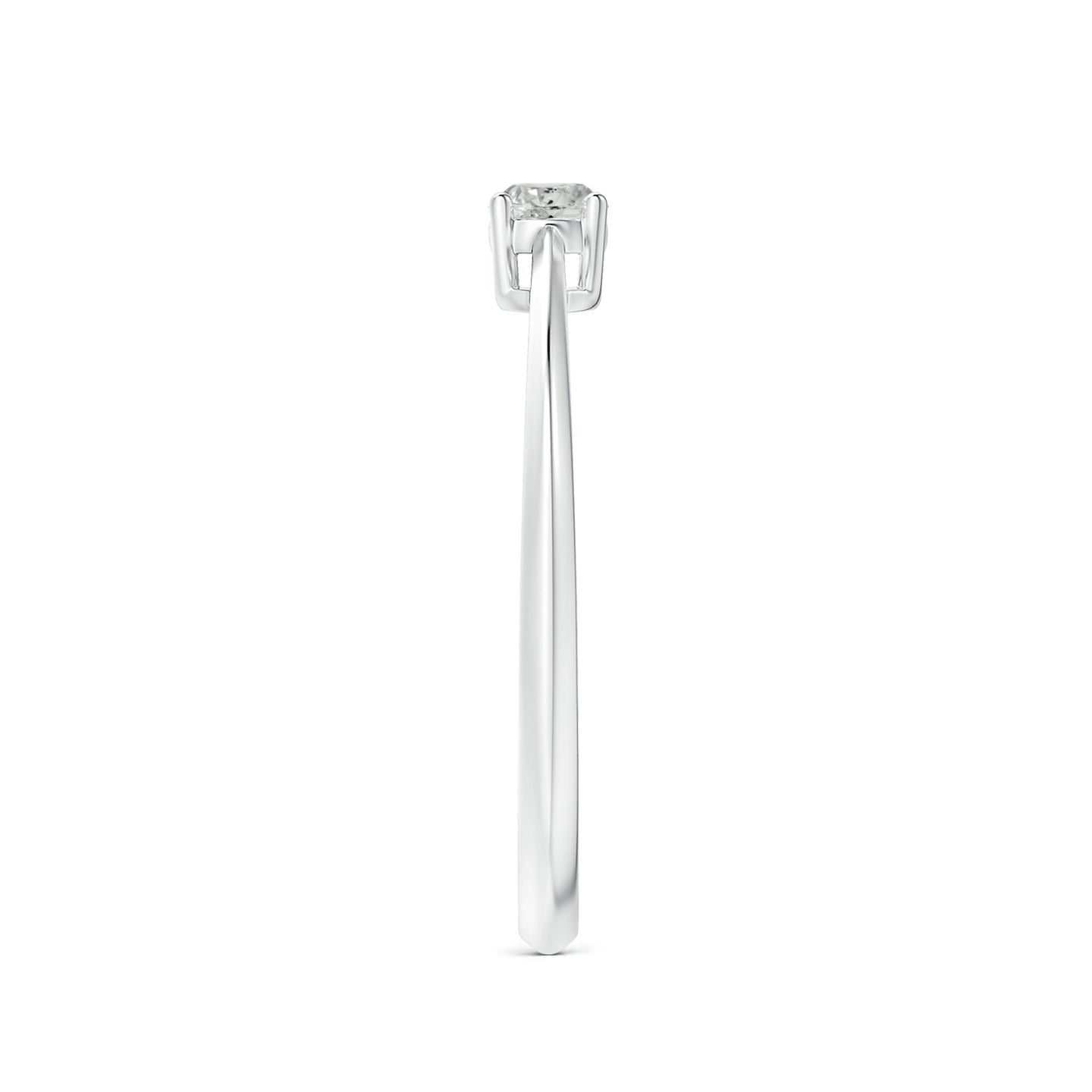 Knife-Edged Classic Round Diamond Solitaire Ring
