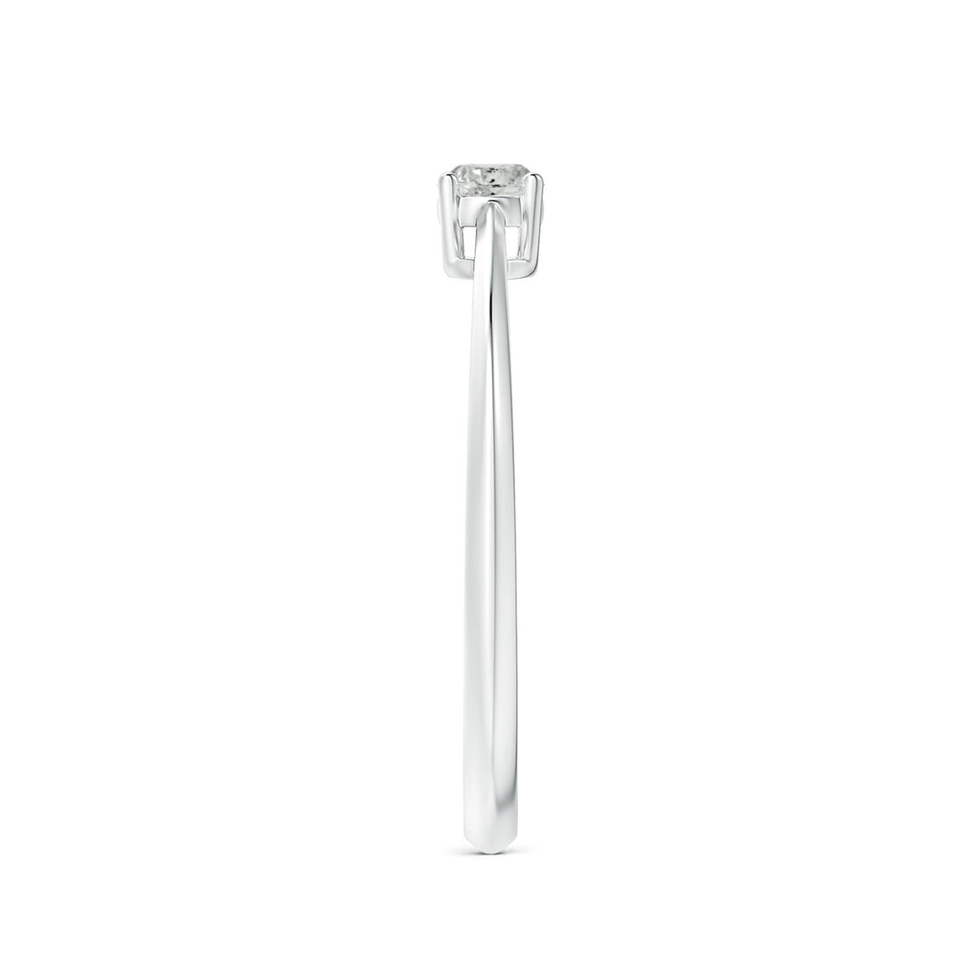 Knife-Edged Classic Round Diamond Solitaire Ring