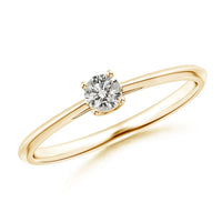 Knife-Edged Classic Round Diamond Solitaire Ring
