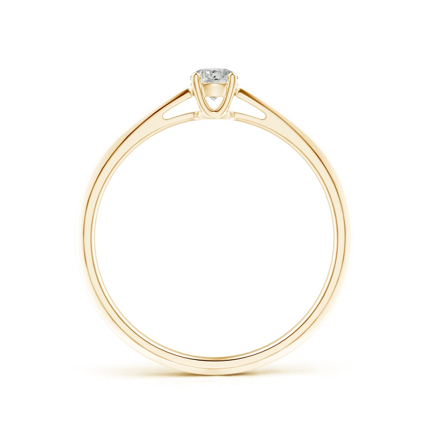 Knife-Edged Classic Round Diamond Solitaire Ring