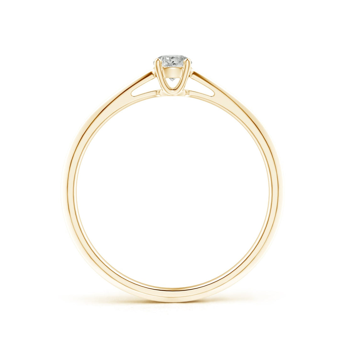 Knife-Edged Classic Round Diamond Solitaire Ring