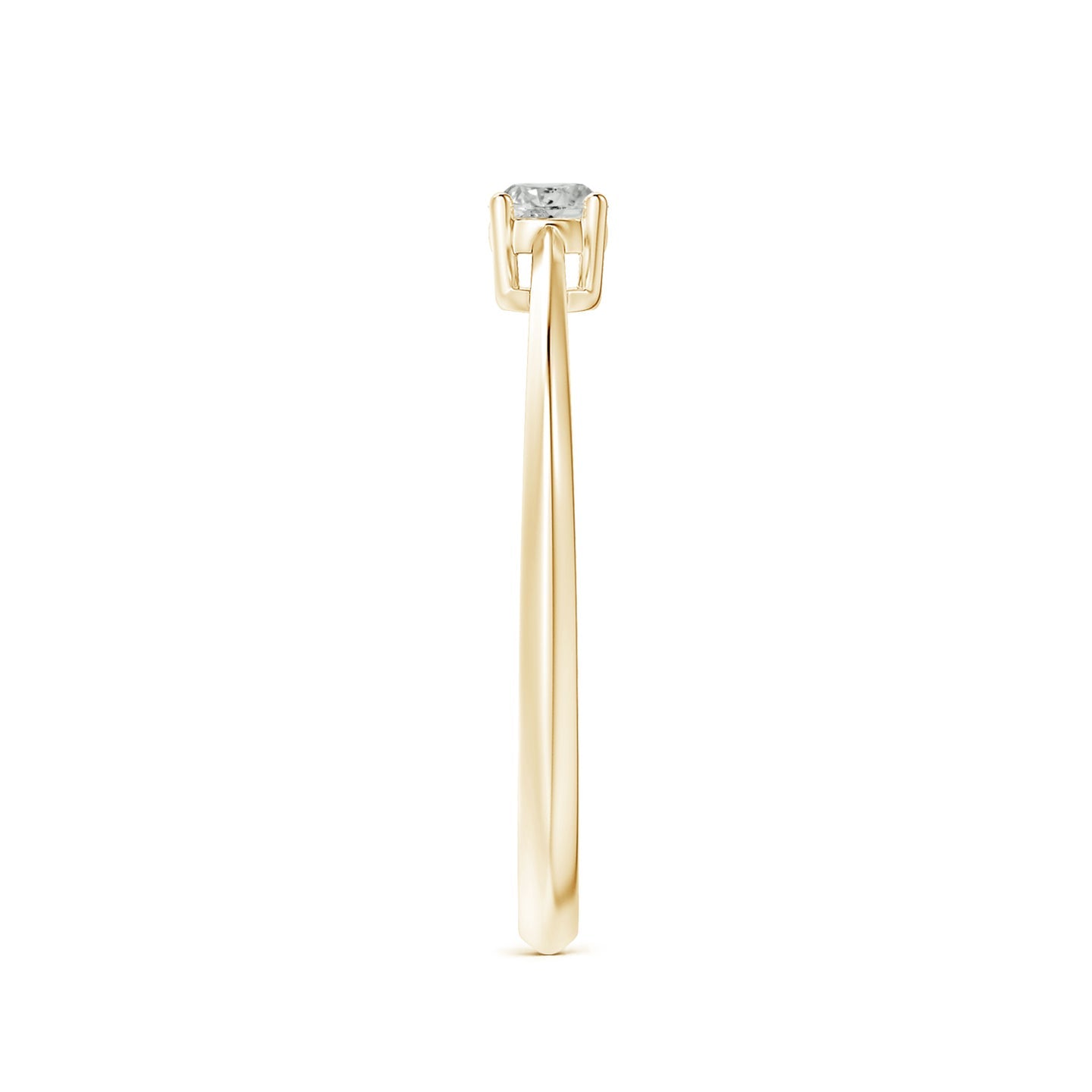 Knife-Edged Classic Round Diamond Solitaire Ring