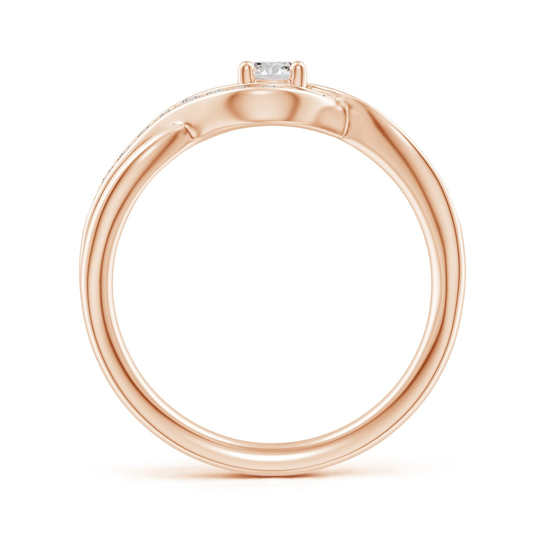 Solitaire Swirl Pavé Diamond Promise Ring