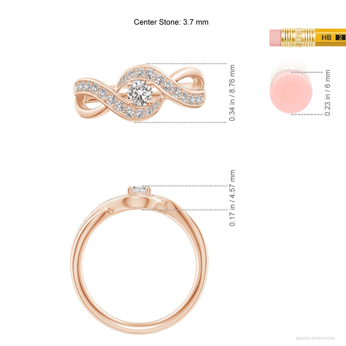 Solitaire Swirl Pavé Diamond Promise Ring