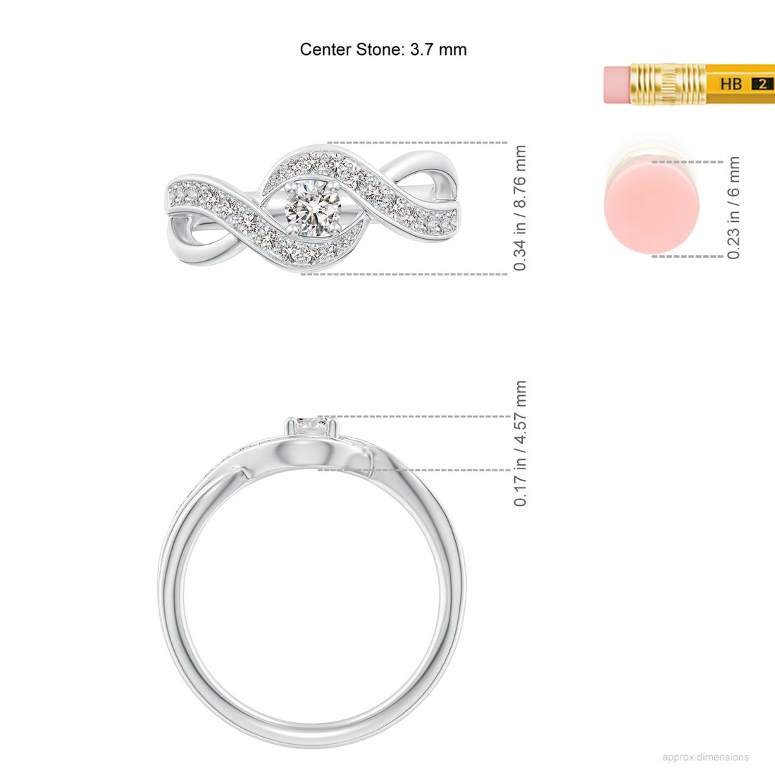 Solitaire Swirl Pavé Diamond Promise Ring