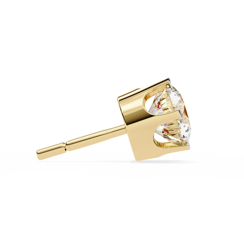 Classic Round Brilliant Diamond Solitaire Stud Earrings