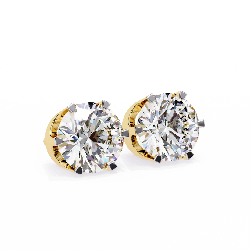 Classic Round Brilliant Diamond Solitaire Stud Earrings