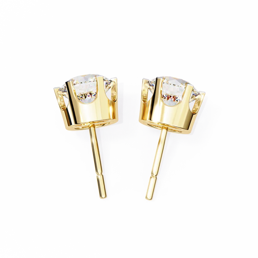 Classic Round Brilliant Diamond Solitaire Stud Earrings