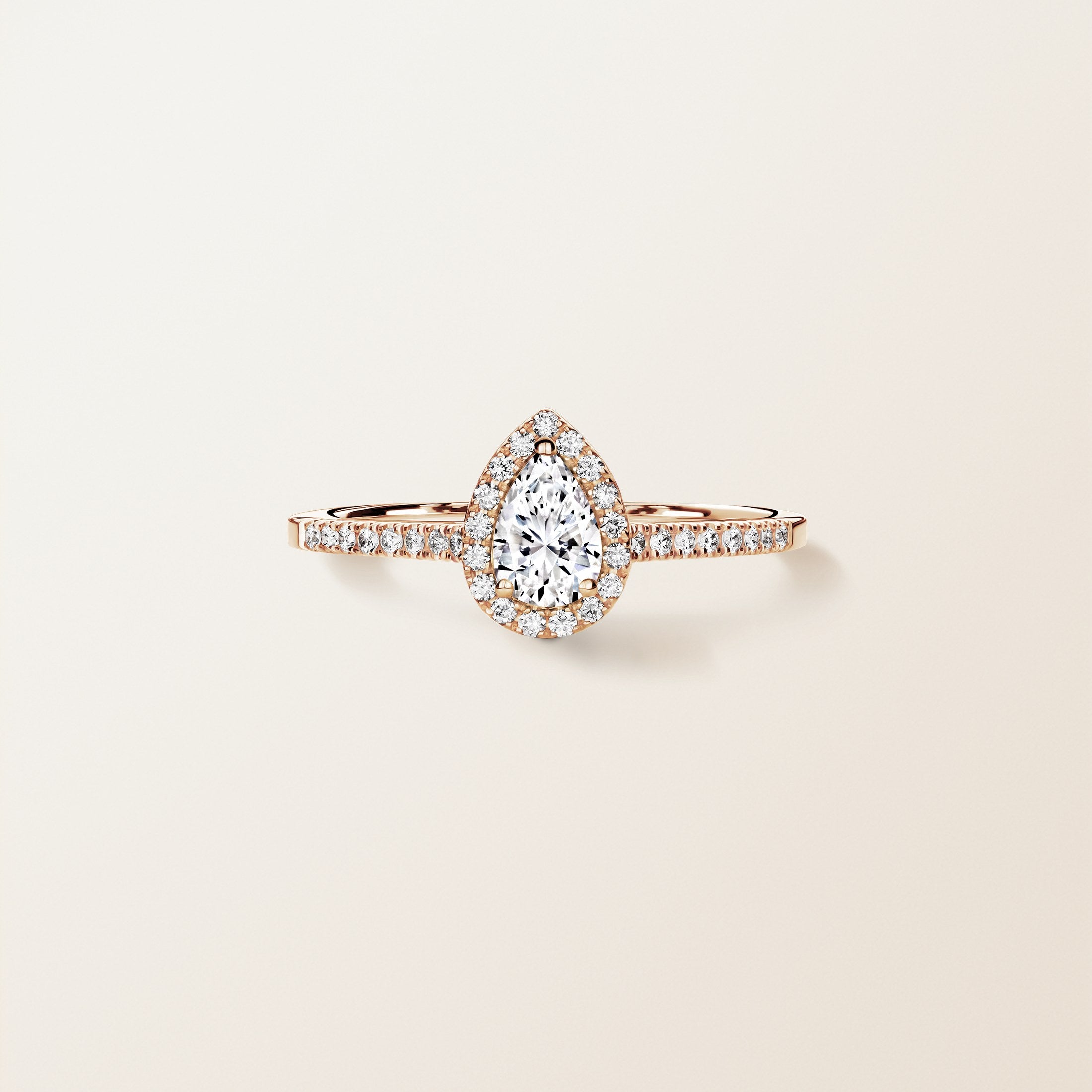 Retro Baby Ring with Paved Pear