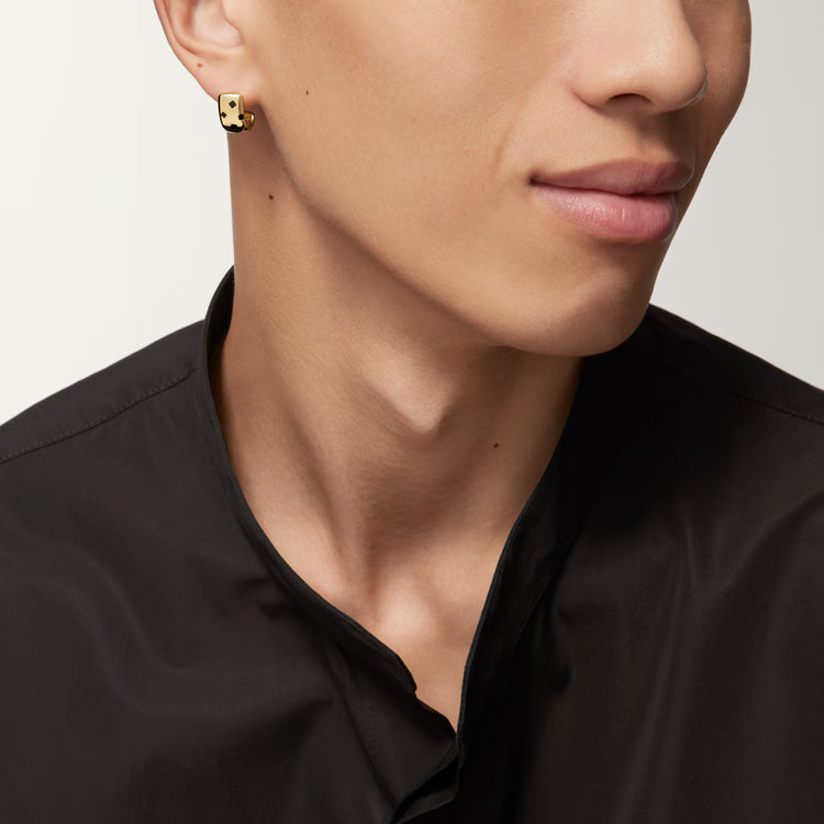 Noir Panther Sculpted Gold Earrings