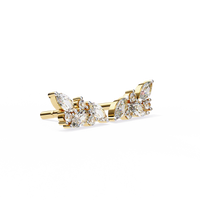 Marquise Diamond Cluster Floral Stud Earrings in Gold