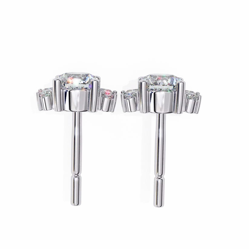 Aurelia Floral Diamond Cluster Stud Earrings ✨