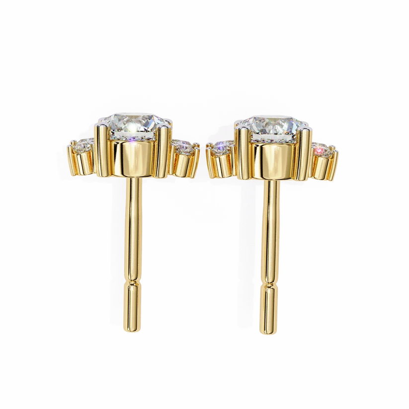 Aurelia Floral Diamond Cluster Stud Earrings ✨
