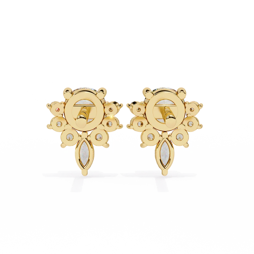 Aurelia Floral Diamond Cluster Stud Earrings ✨