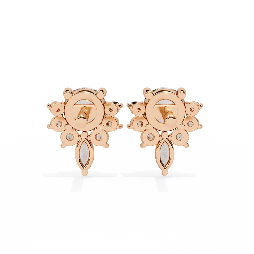 Aurelia Floral Diamond Cluster Stud Earrings ✨