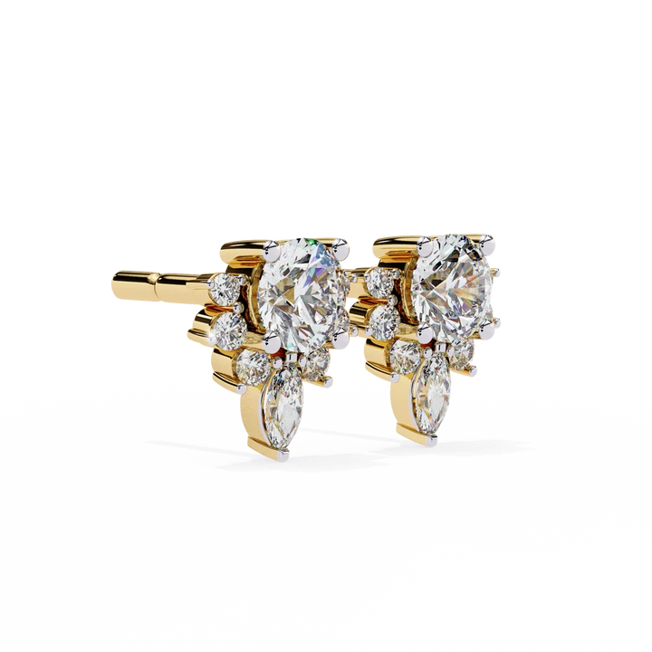 Aurelia Floral Diamond Cluster Stud Earrings ✨