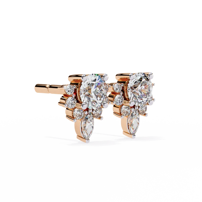 Aurelia Floral Diamond Cluster Stud Earrings ✨