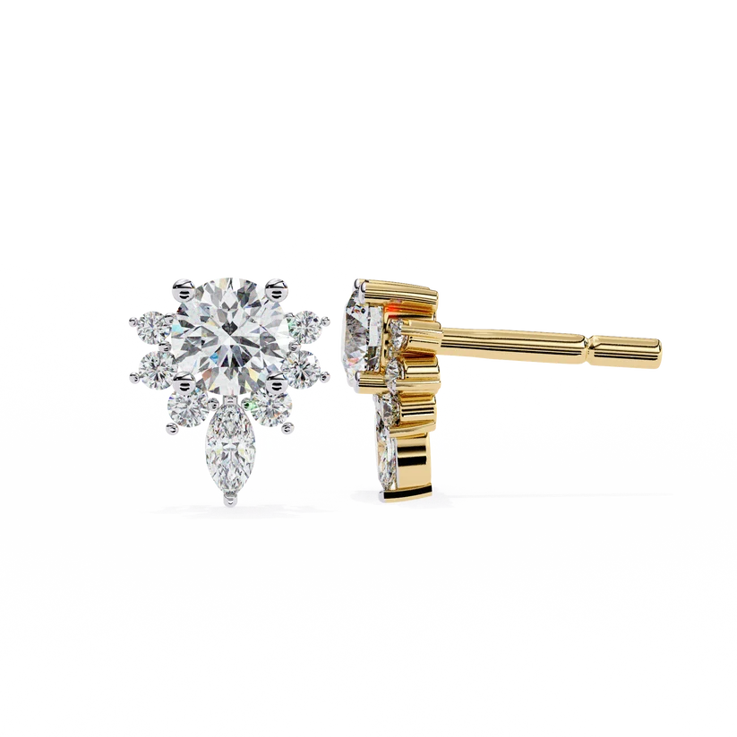 Aurelia Floral Diamond Cluster Stud Earrings ✨