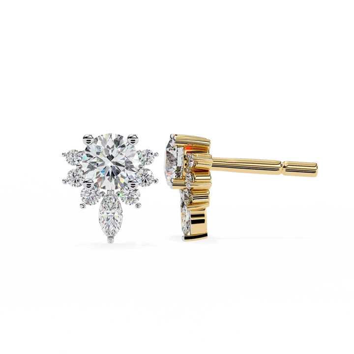 Aurelia Floral Diamond Cluster Stud Earrings ✨