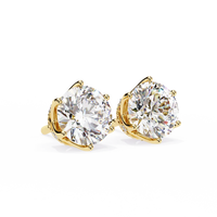 Aurelia Round Brilliant-Cut Diamond Crown Stud Earrings ✨