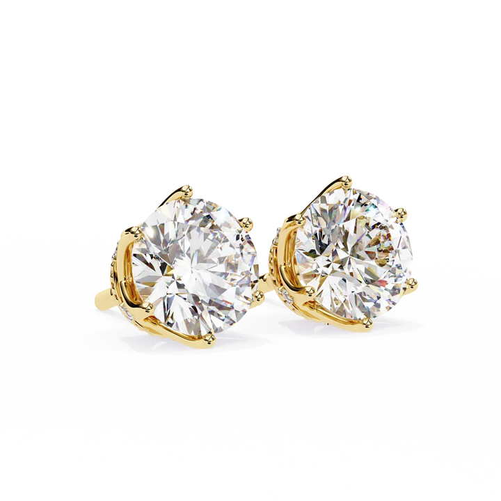 Aurelia Round Brilliant-Cut Diamond Crown Stud Earrings ✨