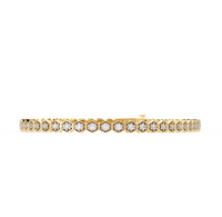 Regal Hexagon Round Diamond Bracelet